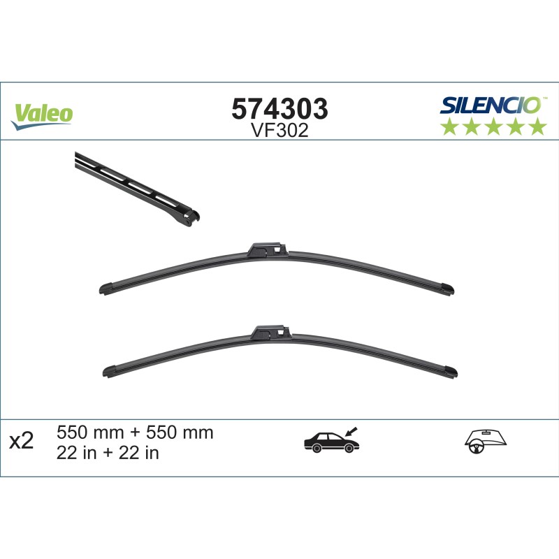 VALEO SILENCIO VALYTUVAI  AUDI, SEAT FLAT BLADE