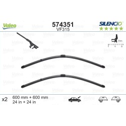 VALEO SILENCIO VALYTUVAI MERCEDES-BENZ, VW FLAT BLADE