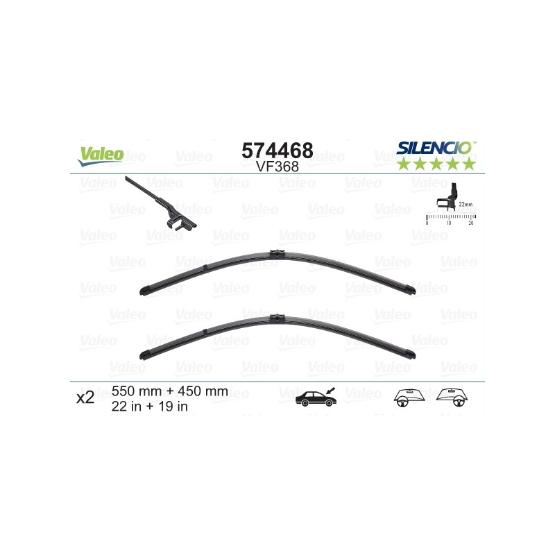 VALEO SILENCIO VALYTUVAI OPEL, MERCEDES-BENZ, VAUXHALL FLAT BLADE