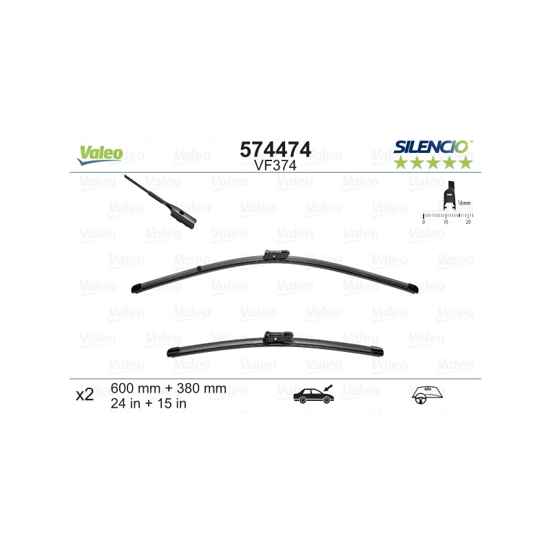 VALEO SILENCIO VALYTUVAI VW, SKODA, AUDI, SEAT FLAT BLADE