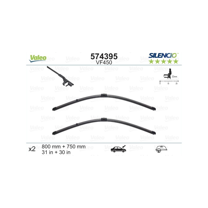 VALEO SILENCIO VALYTUVAI CITROEN FLAT BLADE