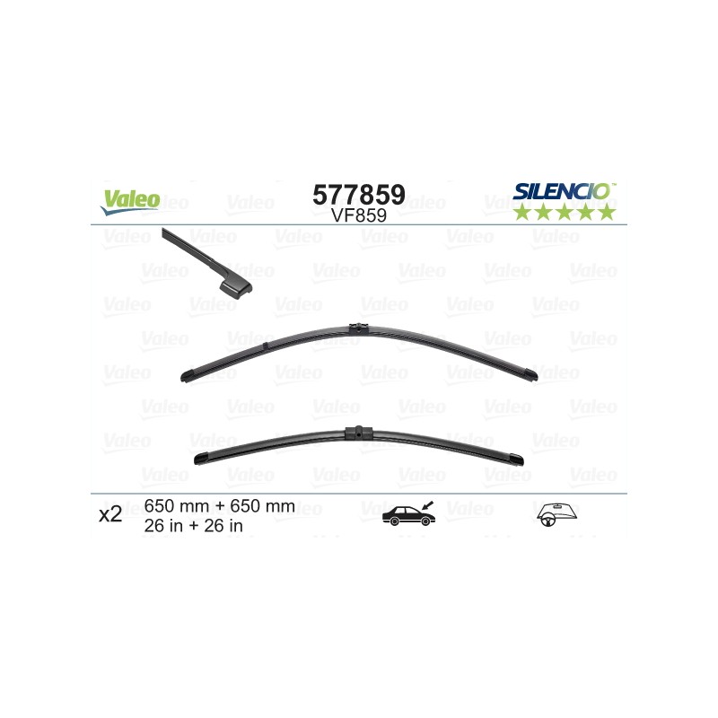 VALEO SILENCIO VALYTUVAI VW, PORSCHE FLAT BLADE