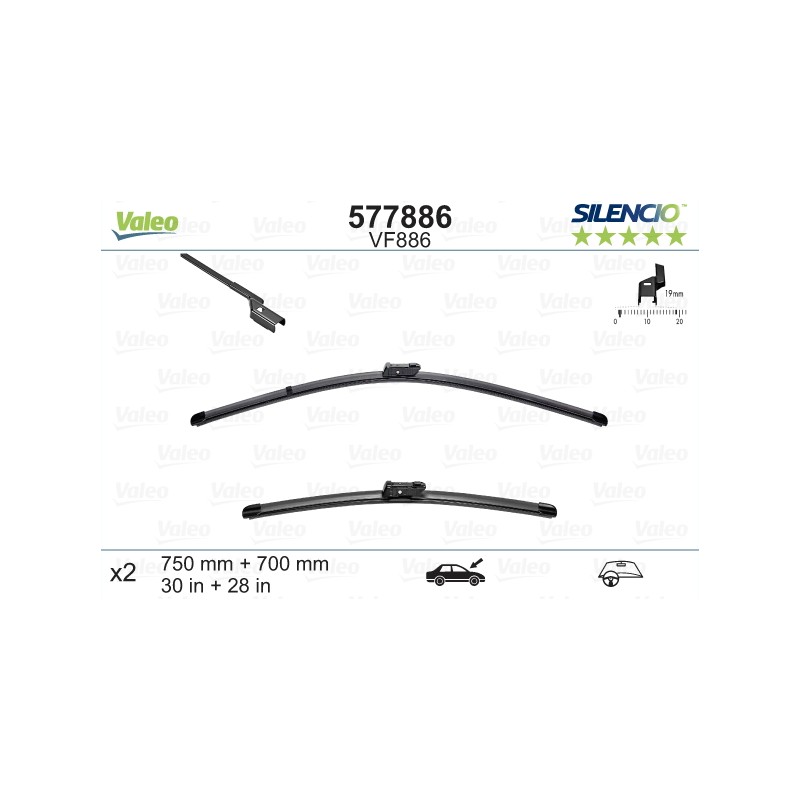 VALEO SILENCIO VALYTUVAI FORD FLAT BLADE