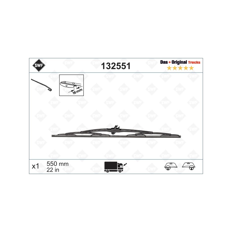 VALYTUVAI SWF TRUCKS WIPER BLADE 550MM LHD RHD