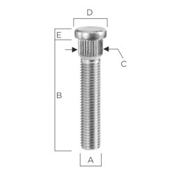 M12x1.5x62 Stud 1 pcs (CRP143A62)