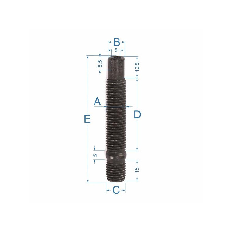 M12x1.5x70+15 Stud 1 pcs Black (PRA90CH5)