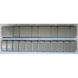 ALU Fe adhesive balancing weights (h=4mm) 5g*12pcs. (60gr), grey, 100strips/pack.
