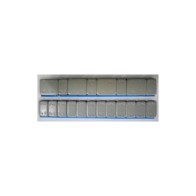 ALU Fe adhesive balancing weights (h=4mm) 5g*12pcs. (60gr), grey, 100strips/pack.