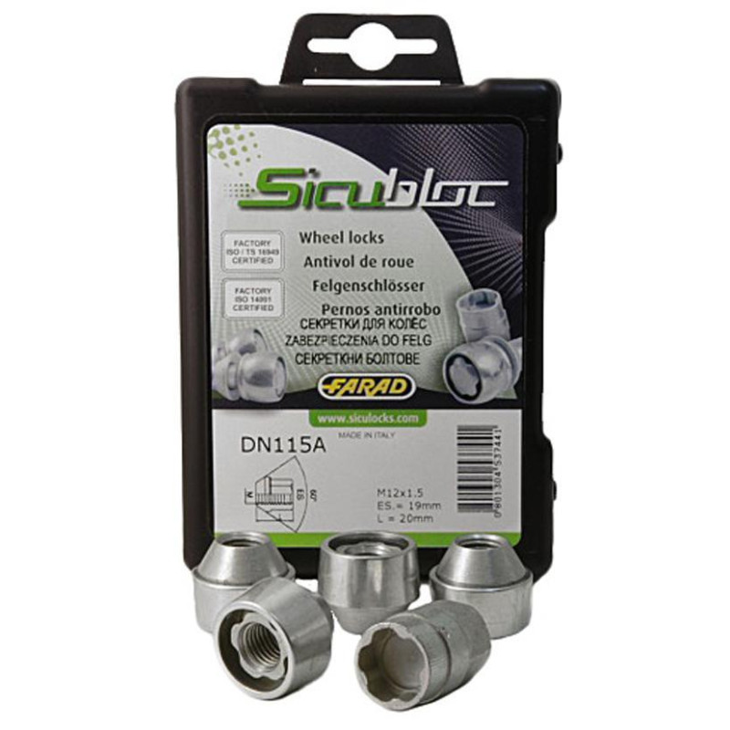 AEZ Security Nuts Sicubloc M12x1.25 60° (ZDN215)