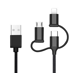 ĮKROVIMO LAIDAS USB SU APPLE, MICRO USB, TYPE C JUNGTIMIS