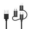 ĮKROVIMO LAIDAS USB SU APPLE, MICRO USB, TYPE C JUNGTIMIS