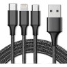 ĮKROVIMO LAIDAS USB SU APPLE, MICRO USB, TYPE C JUNGTIMIS