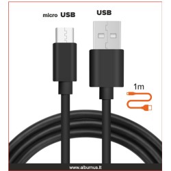 ĮKROVIMO LAIDAS USB SU MICRO USB 2.4A 1M