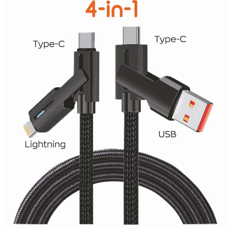 GREITO ĮKROVIMO LAIDAS USB/TYPE-C SU TYPE-C/LIGHTINING 2M