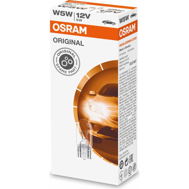 OSRAM LEMPUTĖS W5W 12V W2.1X9.5D UNV1