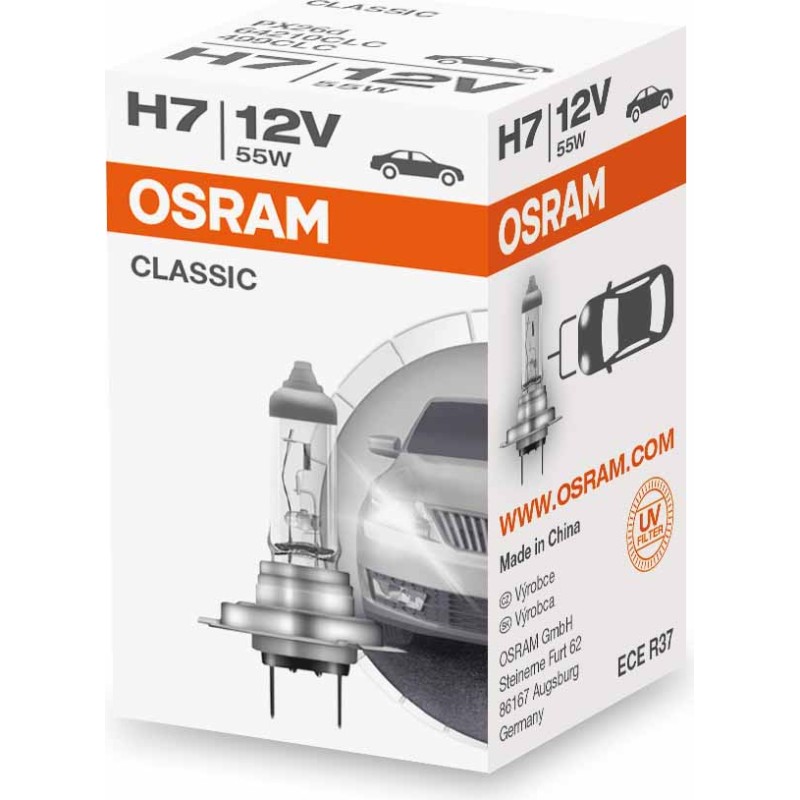 OSRAM LEMPUTĖS CLASSIC H7 55W 12V PX26D