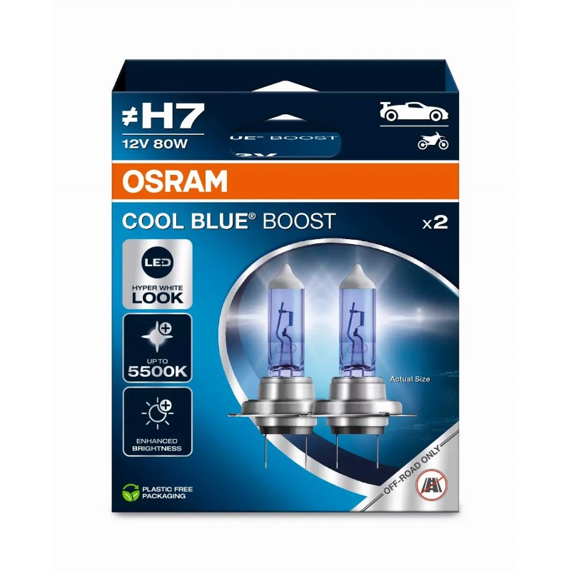 OSRAM LEMPUTĖS H7 80W 12V COOL BLUE BOOST