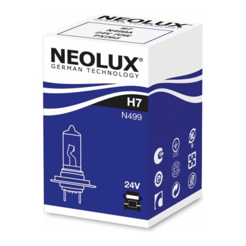 NEOLUX LEMPUTĖS H7 70W 24V PX26D 10X10X1