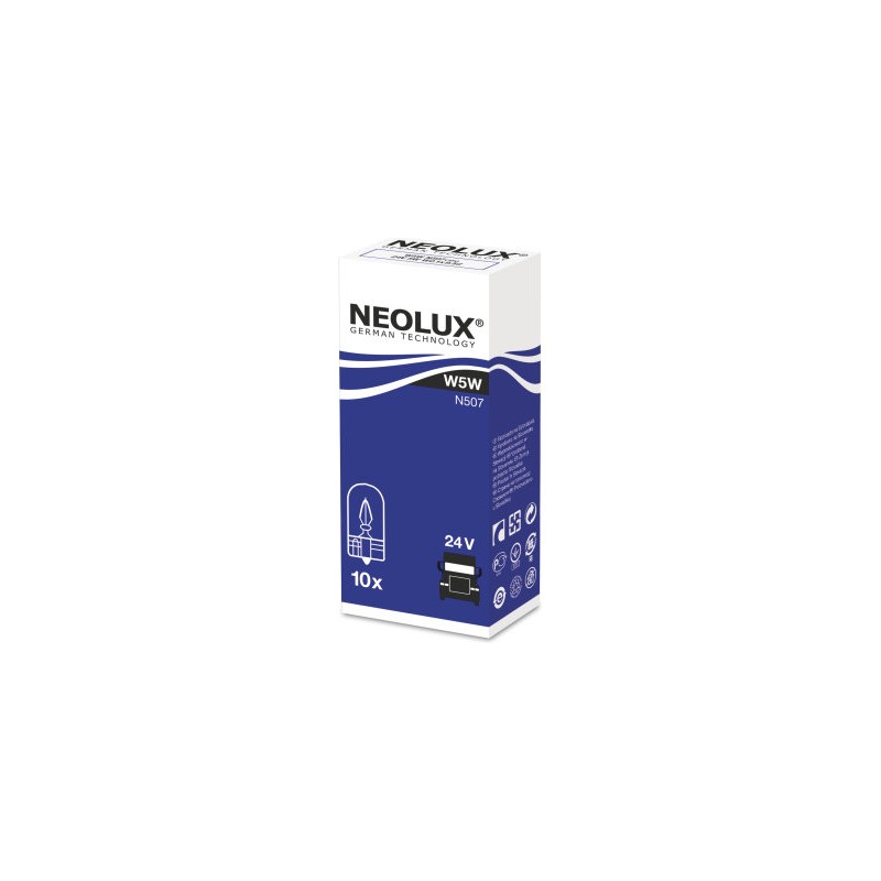 NEOLUX LEMPUTĖS W5W 24V W2.1X9.5D 5XFS10