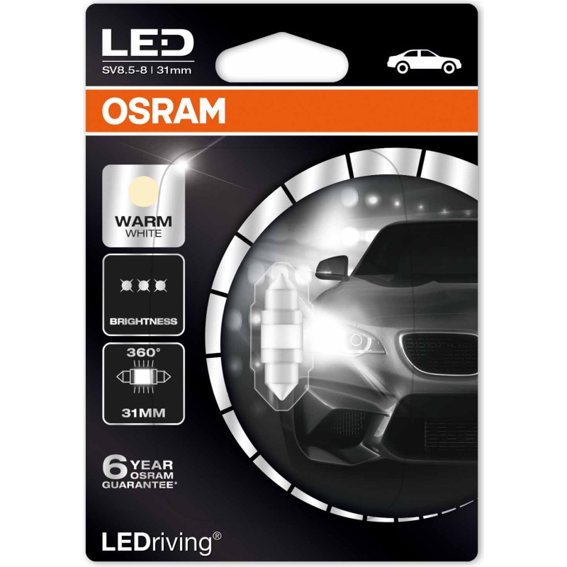 OSRAM LEMPUTĖS LED 1W 12V SV8.5-8 5XBLI1 31MM