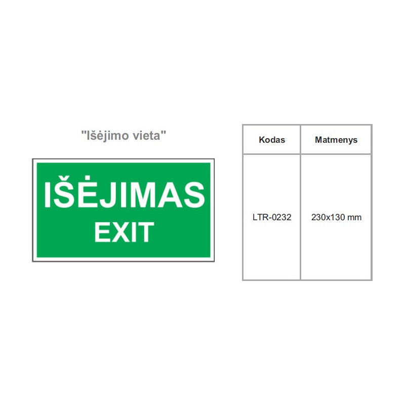 Lipdukas "Išėjimo vieta"