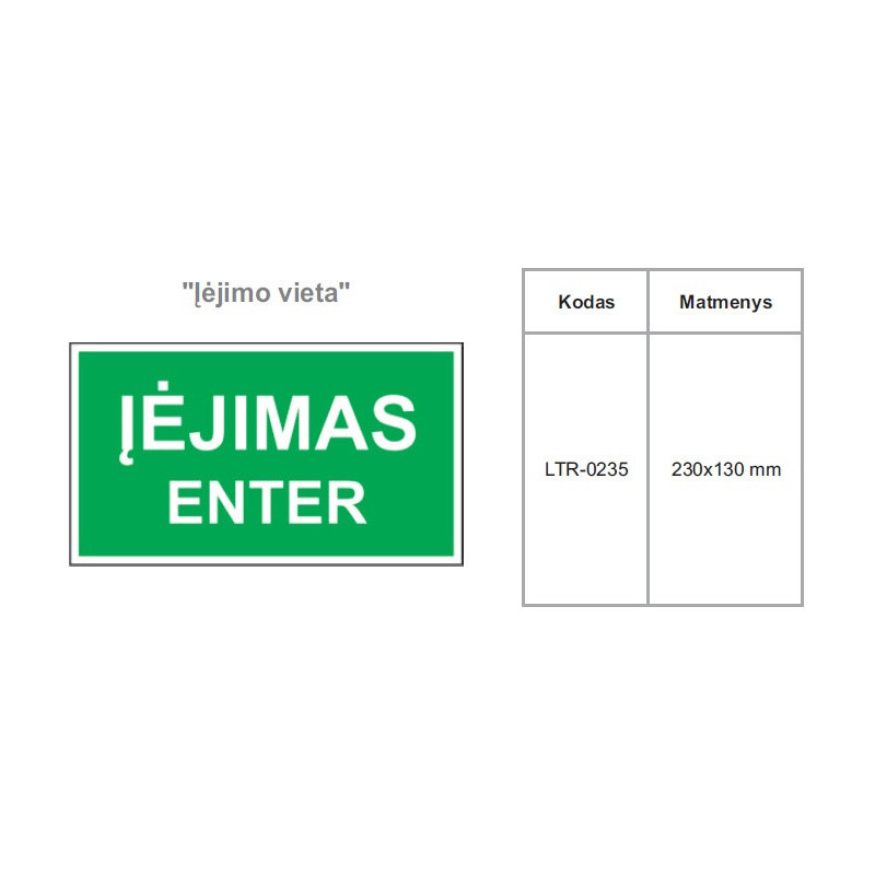 Lipdukas "Įėjimo vieta"