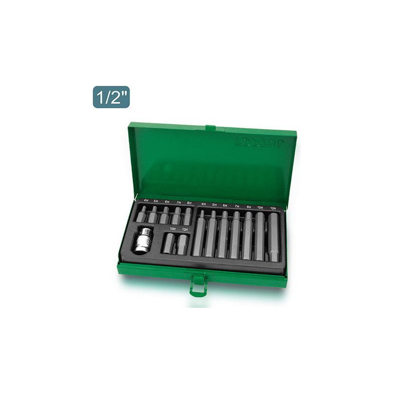 Antgalių komplektas HEX 15vnt