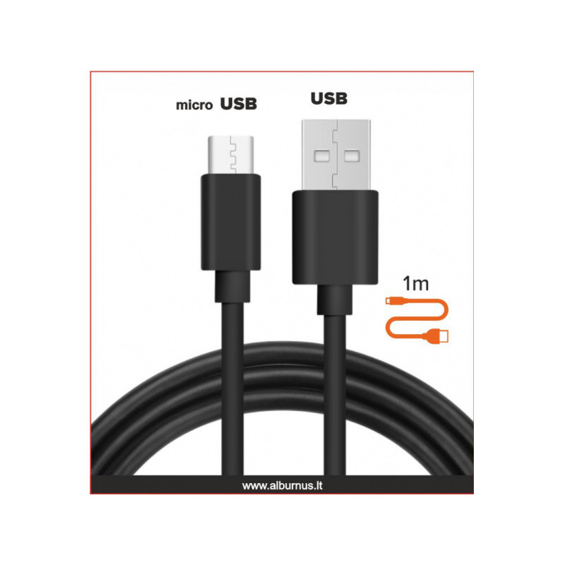 Laidas USB/micro su įkrovimų 2.4A 1M