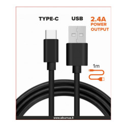 Laidas USB su įkrovimu TYPE-C 2.4A 1M